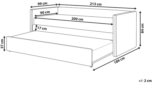 Rozkládací postel Umělý samet TROYES 90 x 200 cm Béžová