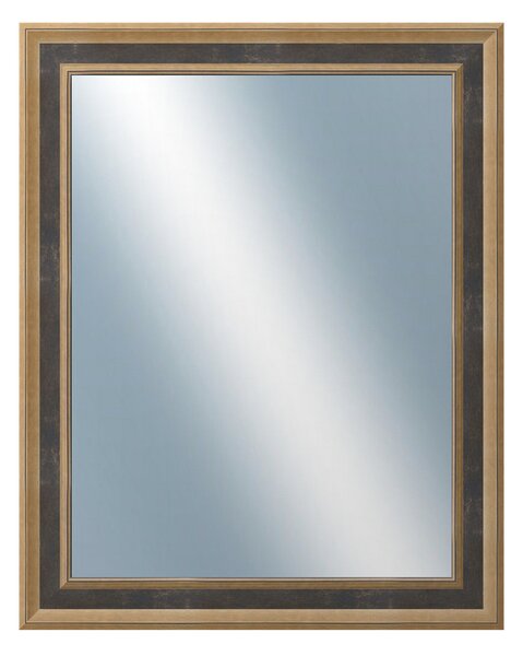 DANTIK - Zarámované zrcadlo - rozměr s rámem cca 40x50 cm z lišty TOOTH malá zlato černá (3163)