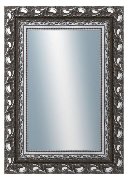 DANTIK - Zarámované zrcadlo - rozměr s rámem cca 50x70 cm z lišty ROKOKO grafitová (2884)