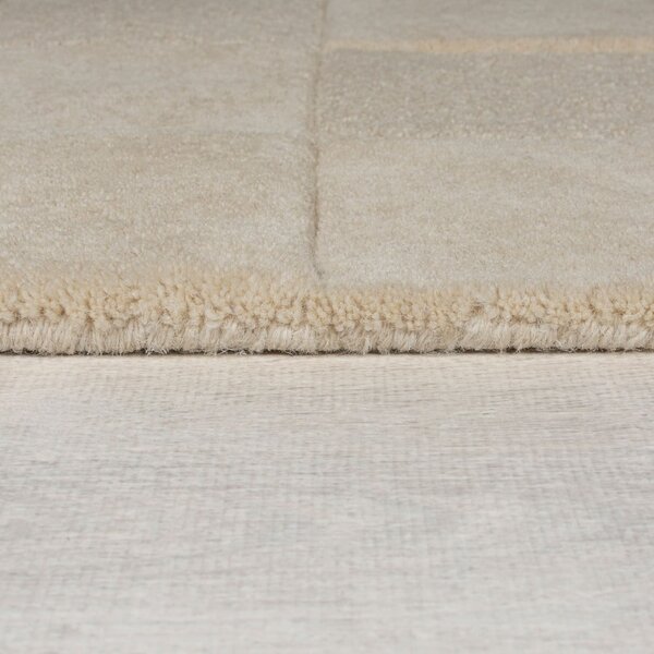 Béžový ručně tkaný vlněný běhoun 60x230 cm Checkerboard – Flair Rugs