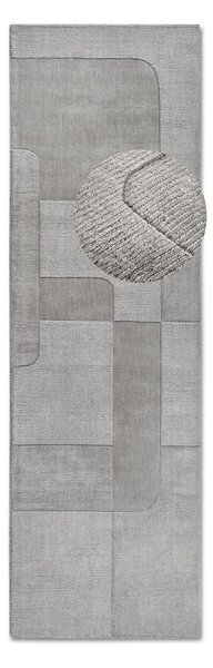 Šedý ručně tkaný vlněný běhoun 80x250 cm Charlotte – Villeroy&Boch