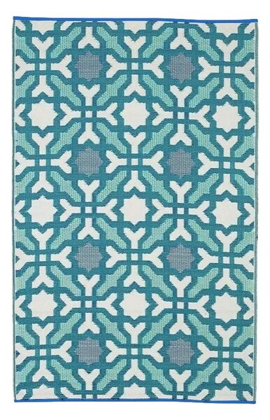 Modro-šedý oboustranný venkovní koberec z recyklovaného plastu Fab Hab Seville, 90 x 150 cm