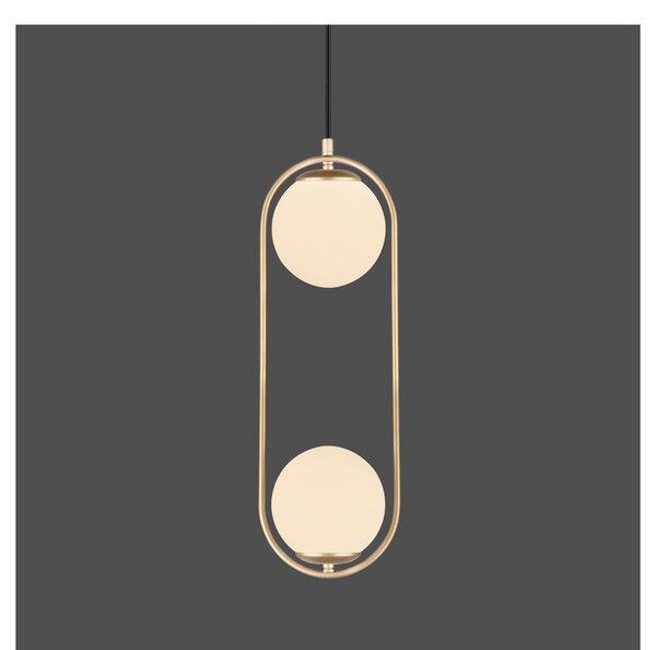 Závěsné svítidlo ve zlaté barvě se skleněným stínidlem ø 20 cm Arch – Squid Lighting