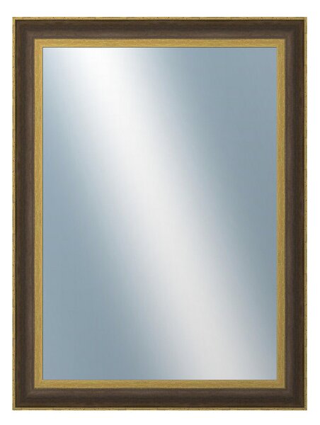 DANTIK - Zarámované zrcadlo - rozměr s rámem cca 60x80 cm z lišty ZVRATNÁ černozlatá plast (3071)