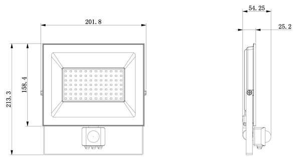 LED reflektor 70W s pohybovým a soumrakovým čidlem - 6300 lm, 4000K BERGE