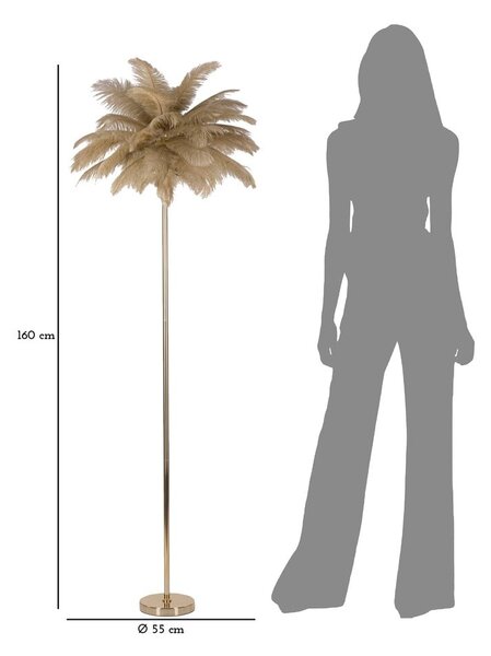 Stojací lampa ve zlaté barvě (výška 160 cm) Palm – Mauro Ferretti