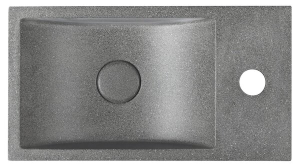 Sapho Sapho, CREST R betonové umyvadlo včetně výpusti, 40x22 cm, černý granit, AR409
