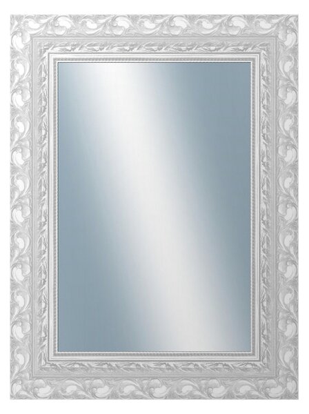DANTIK - Zarámované zrcadlo - rozměr s rámem cca 60x80 cm z lišty ROKOKO stříbrná házená (2881)
