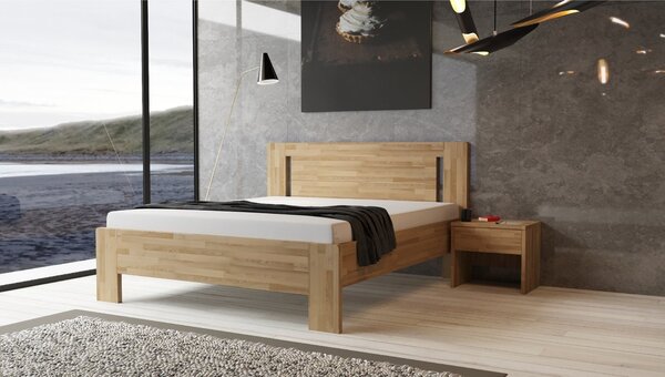 TEXPOL LÍVIA V - masivní dubová postel s vertikálně děleným čelem 180 x 200 cm