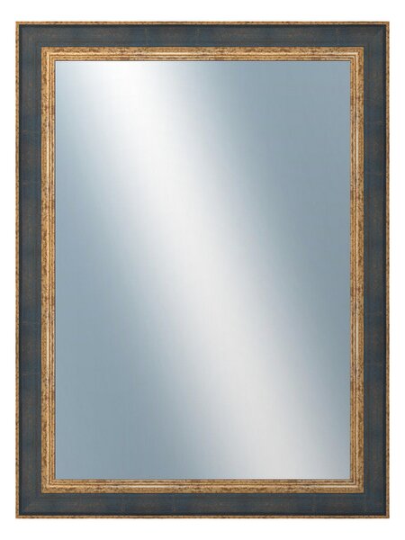DANTIK - Zarámované zrcadlo - rozměr s rámem cca 60x80 cm z lišty ZVRATNÁ modrozlatá plast (3068)