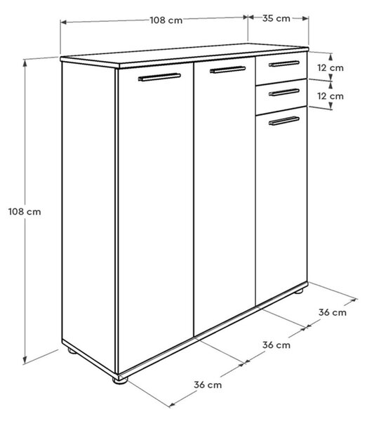 Hanah Home Botník Triah 108x108 cm bílý