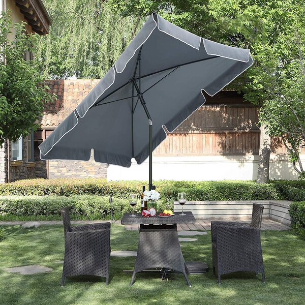 SONGMICS Zahradní slunečník Royal 200x125 cm šedý