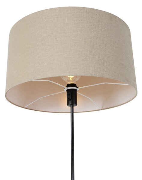 Stojací lampa černá nastavitelná s odstínem světle hnědá 50 cm - Parte