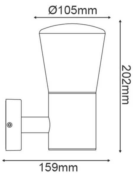 ACA Lighting E27 venkovní nástěnné svítidlo 230V tmavě šedá IP54 MAX.40W LG5951G