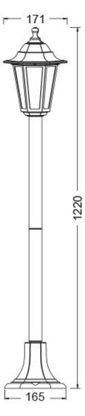 ACA Lighting Garden Pole venkovní svítidlo PLGQ5B