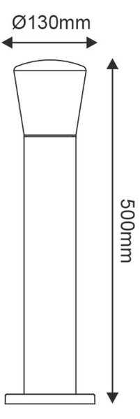ACA Lighting E27 venkovní stojací svítidlo 230V tmavě šedá IP54 MAX.40W LG5951G-500