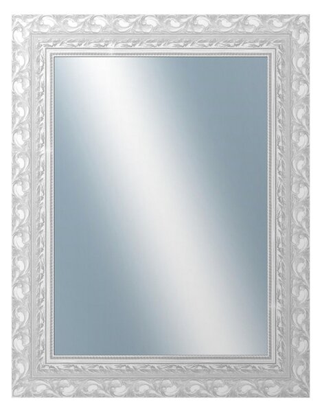 DANTIK - Zarámované zrcadlo - rozměr s rámem cca 70x90 cm z lišty ROKOKO stříbrná házená (2881)
