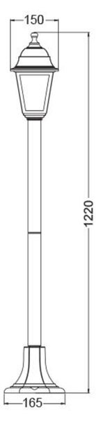 ACA Lighting Garden Pole venkovní svítidlo PLGP5B