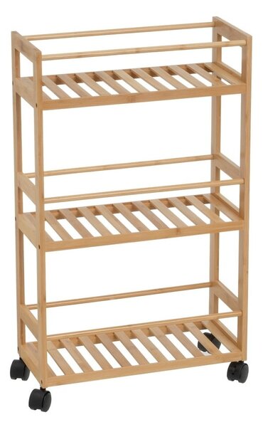 Bambusový pojízdný regál v přírodní barvě 44x75 cm – Casa Selección
