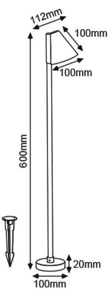 ACA Lighting GU10 venkovní stojací svítidlo 230V tmavě šedá IP65 MAX.20W se zápichem i základnou LG2134G-600