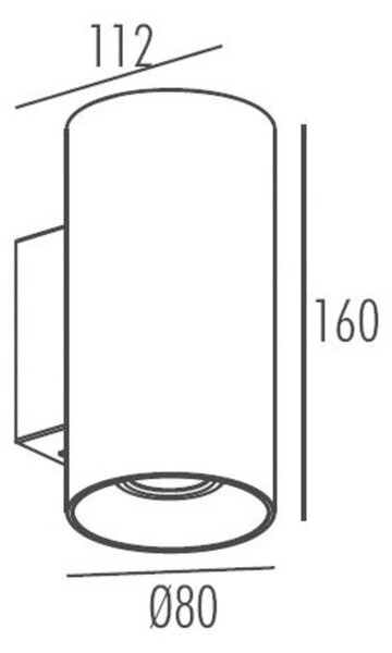 ACA Lighting LED venkovní nástěnné svítidlo 230V 2X7W 677Lm 3000K 36,5st. EXTRUS UPDOWN HI2851