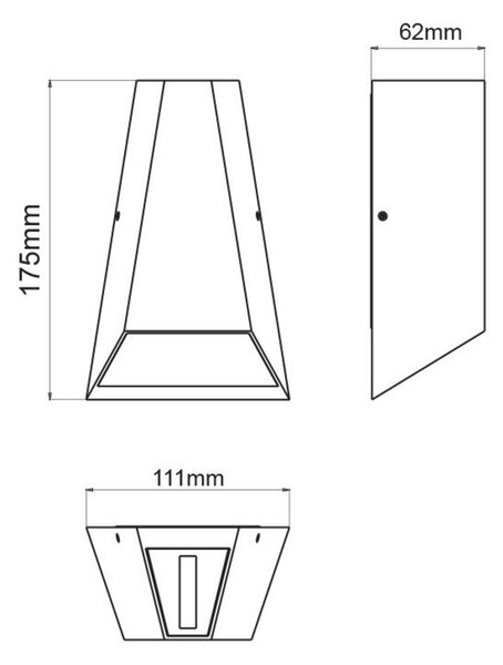 ACA Lighting LED venkovní nástěnné svítidlo 6W 425lm 30st. + 120st. 230VAC 3.000K tmavě šedá CRI80 IP54 30.000h LG0187G