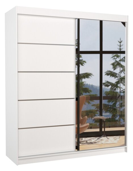 Sliding wardrobe with mirror and lighting LED CARO 180