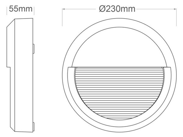 ACA Lighting LED venkovní nástěnné svítidlo bílá PC 230V IP65 8W 3.000K 430lm SLIM12W