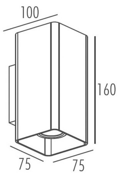 ACA Lighting venkovní nástěnné svítidlo LED 230V 2X7W 677Lm 3000K 36,5st. EXTRUS UPDOWN HI2841