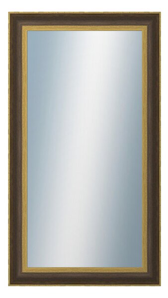 DANTIK - Zarámované zrcadlo - rozměr s rámem cca 50x90 cm z lišty ZVRATNÁ černozlatá plast (3071)