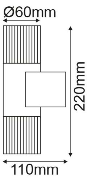 ACA Lighting venkovní nástěnné svítidlo UP-DOWN čirá 2W LED 3000K 230V šedá HA5504A
