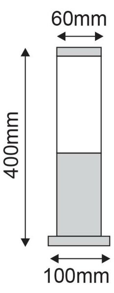 ACA Lighting venkovní stojací svítidlo hranaté 45cm BT1003BH045