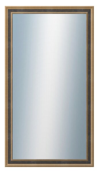 DANTIK - Zarámované zrcadlo - rozměr s rámem cca 50x90 cm z lišty TOOTH malá zlato černá (3163)