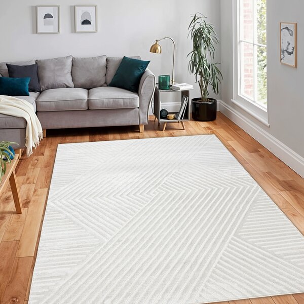 Dywany Łuszczów, Kusový koberec Balance 1503 cream, 80x150, bílá, ložnice
