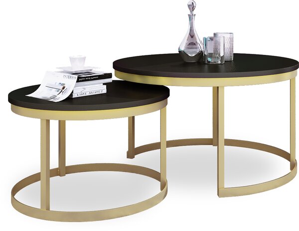 ADRK Furniture Konferenční stolek 2v1 OKIN CT-OKI-G-B