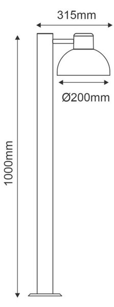 ACA Lighting Garden Pole venkovní stojací svítidlo BERO1POR