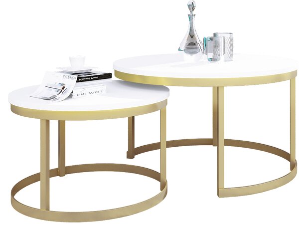 ADRK Furniture Konferenční stolek 2v1 OKIN CT-OKI-G-W