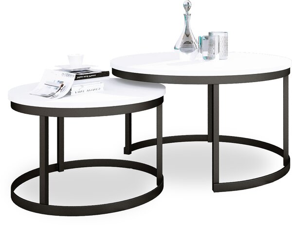 ADRK Furniture Konferenční stolek 2v1 OKIN CT-OKI-B-W