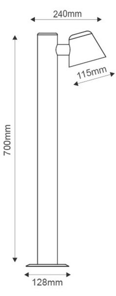 ACA Lighting Garden Pole venkovní svítidlo VIDA1POWH