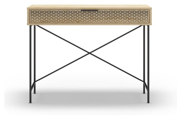 Konzolový stolek v dekoru dubu v přírodní barvě 35.5x110 cm Ecrin – Marckeric