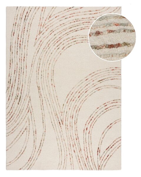 Oranžový/krémový vlněný koberec 80x150 cm Abstract Swirl – Flair Rugs