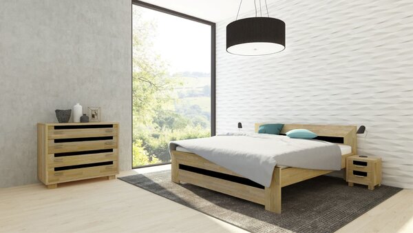 TEXPOL SALMA - masivní buková postel s proskleným čelem 170 x 200 cm