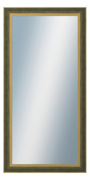 DANTIK - Zarámované zrcadlo - rozměr s rámem cca 60x120 cm z lišty ZVRATNÁ zelenozlatá plast (3070)