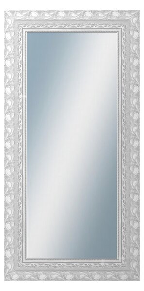 DANTIK - Zarámované zrcadlo - rozměr s rámem cca 60x120 cm z lišty ROKOKO stříbrná házená (2881)