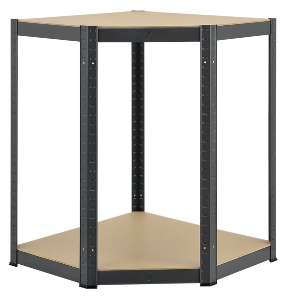 Juskys Rohový regál Basic 180x70x40 cm - šedý