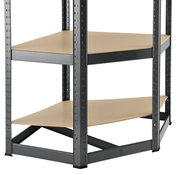 Juskys Rohový regál Basic 180x70x40 cm - šedý