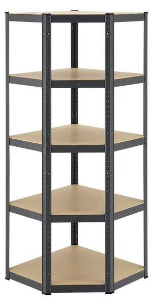 Juskys Rohový regál Basic 180x70x40 cm - šedý