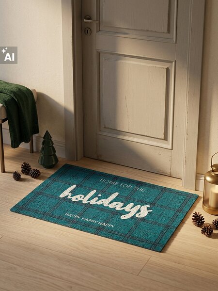 Sinsay - Vánoční rohožka s nápisem Holidays - zelená