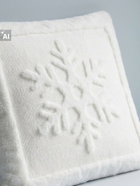 Sinsay - Vánoční dekorativní povlak na polštář s motivem sněhové vločky - bílá