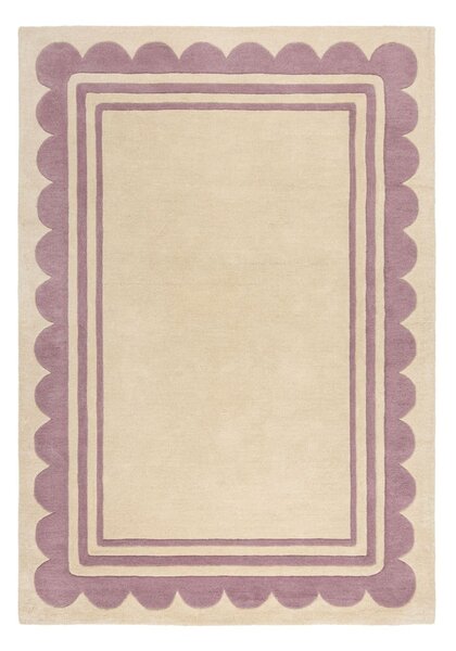 Ručně tkaný vlněný koberec ve fialovo-přírodní barvě 120x170 cm Lois Scallop – Flair Rugs